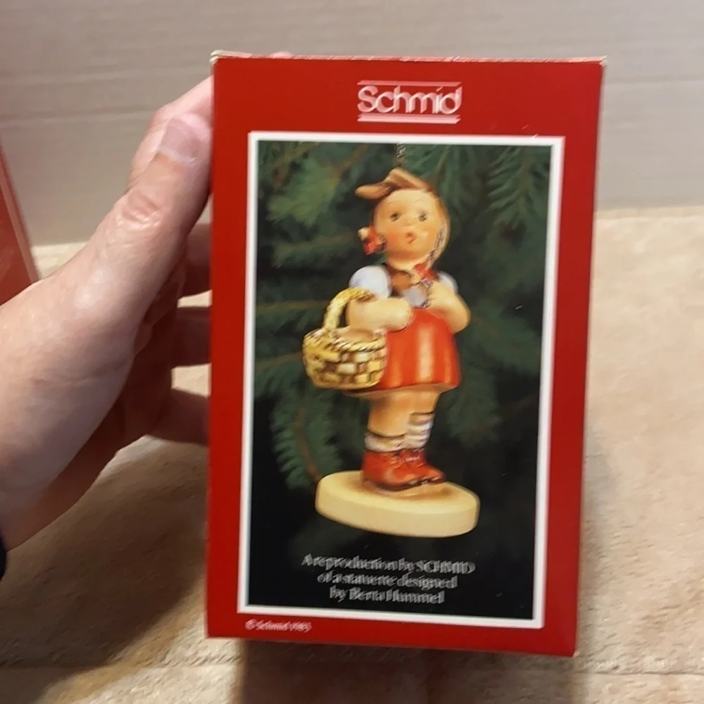 Schmid Hummel inspired New in Box Christmas ornaments lot of 3